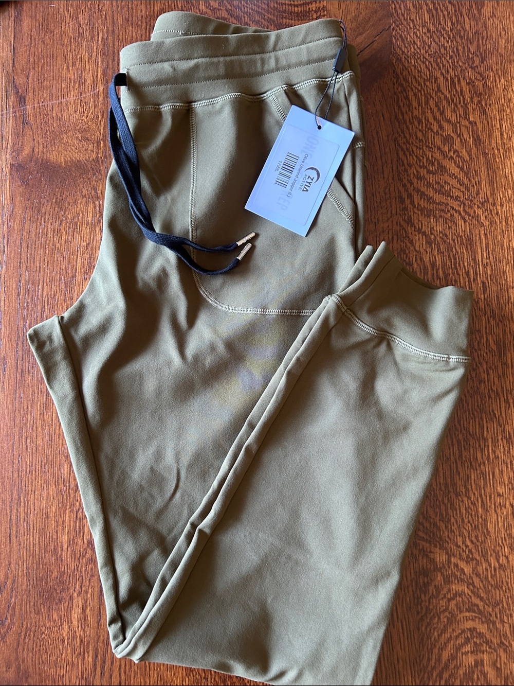 ZYIA Olive Unwind Joggers with Black Drawstring